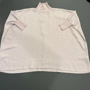 Babaton Ribbed Mock Neck Zip Back Top XXS Neutral Beige